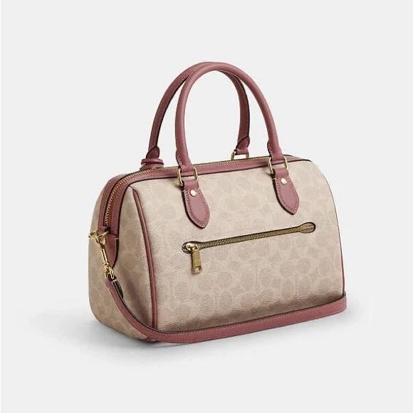 NWT Coach Rowan Satchel Bag In Signature Canvas With Heart Charm CDB21 - Picture 2 of 13